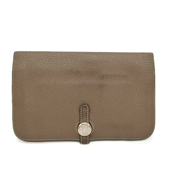 HERMES Gray Leather Wallet - Picture 1 of 15